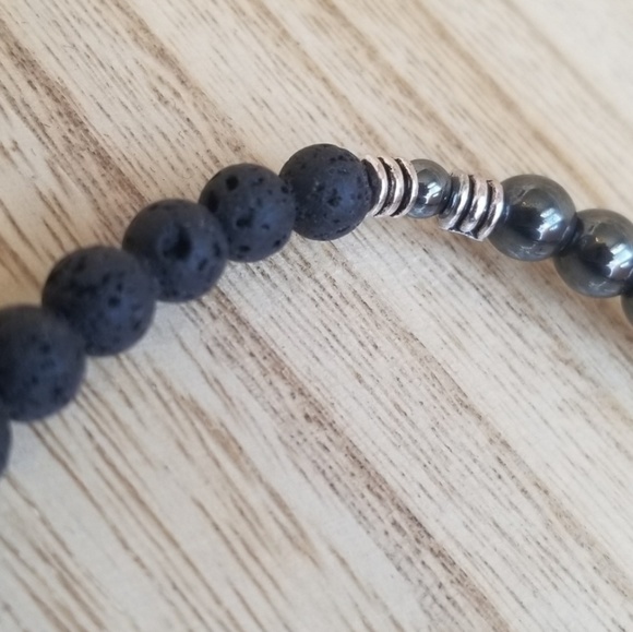 Lava Bead & Hematite Bracelet - Picture 5 of 7